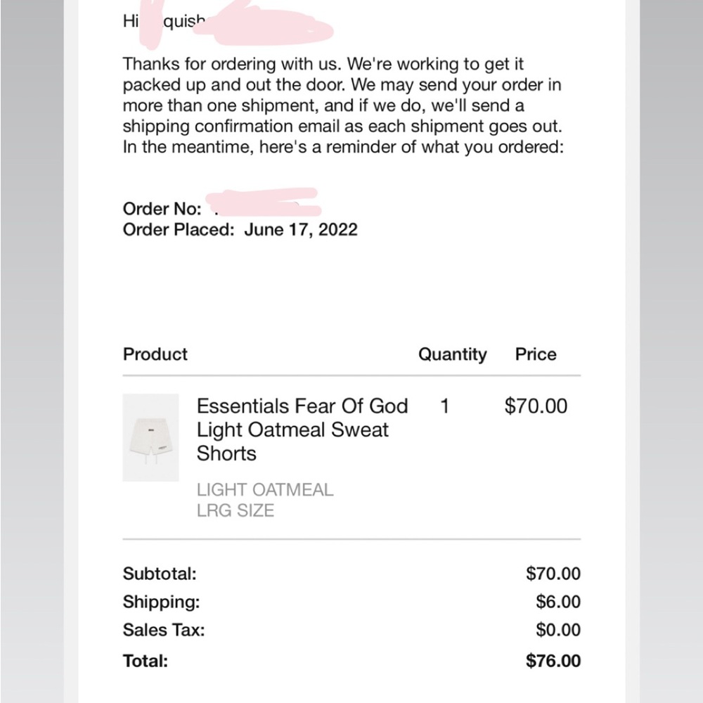 Essentials Fear Of God Light Oatmeal Sweat Shorts - Picture 3 of 5